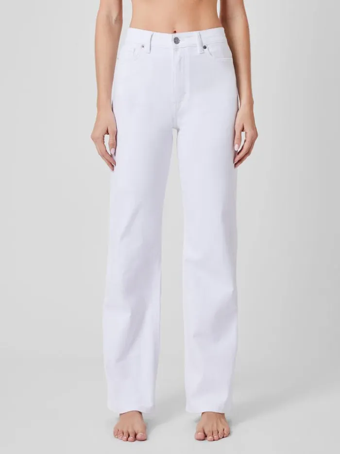 French Connection Trousers Denim Stretch Wide Leg Jeans 34 Inch White 8211 Woman