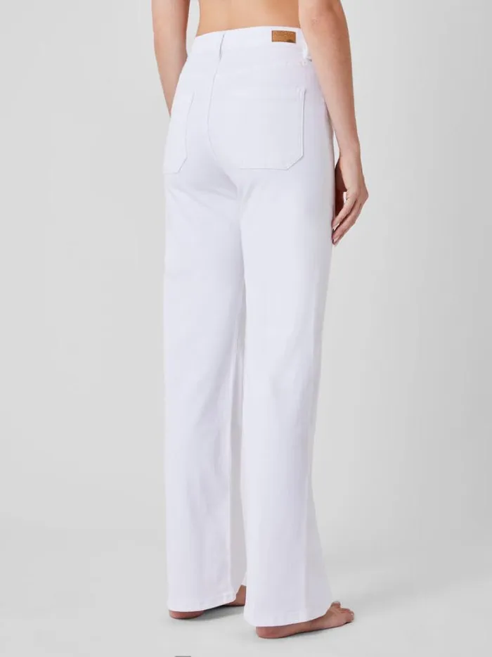French Connection Trousers Denim Stretch Wide Leg Jeans 34 Inch White 8211 Woman