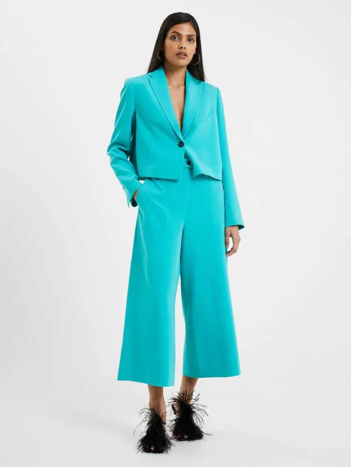 French Connection Trousers Echo Crepe Culotte Trousers Jaded Teal 8211 Woman