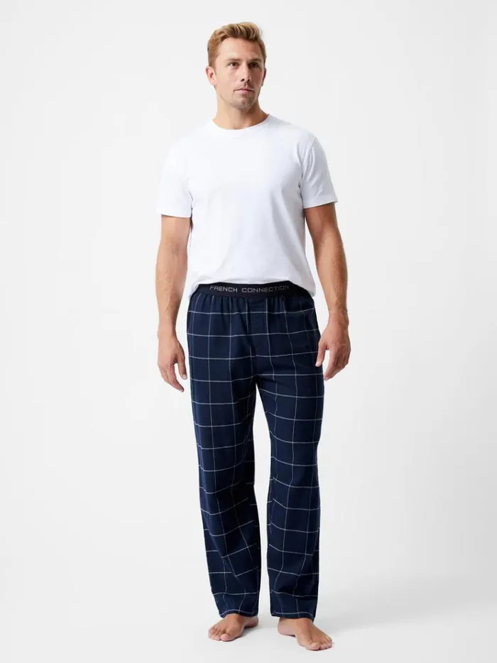 French Connection Trousers French Connection Pj Flannel Pants Marinewhite 8211 Man