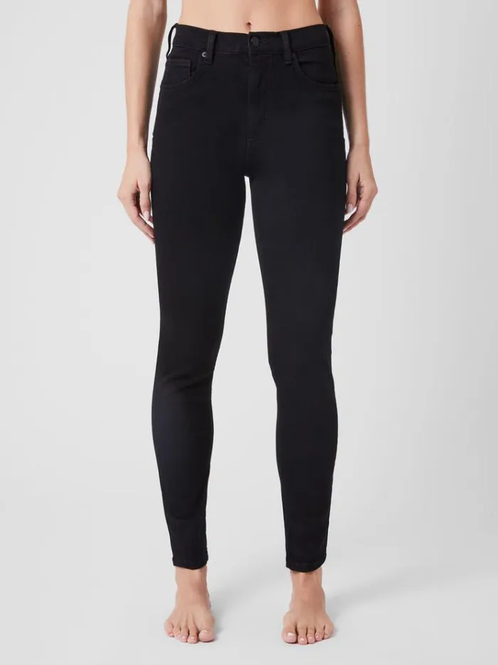 French Connection Trousers Soft Stretch Denim High Rise Skinny Jeans 30 Inch Black 8211 Woman