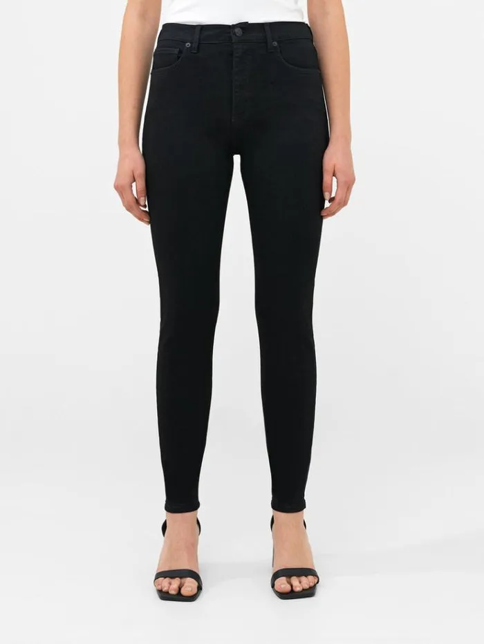 French Connection Trousers Soft Stretch Denim High Rise Skinny Jeans 30 Inch Black 8211 Woman