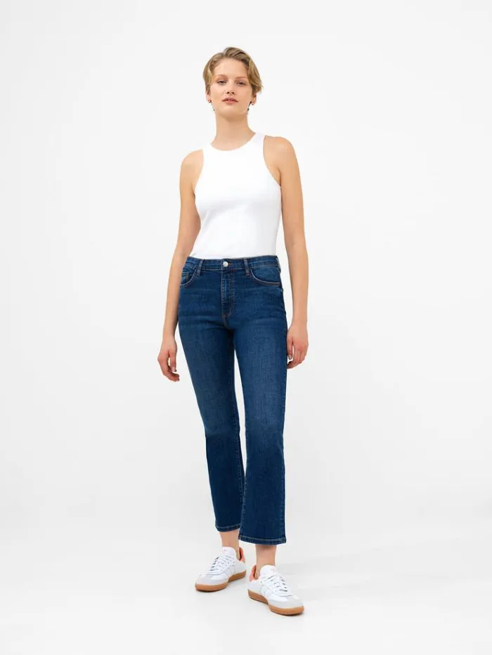 French Connection Trousers Stretch Denim Bootcut Ankle Length Jeans 30 Inch Vintage Mid Wash 8211 Woman