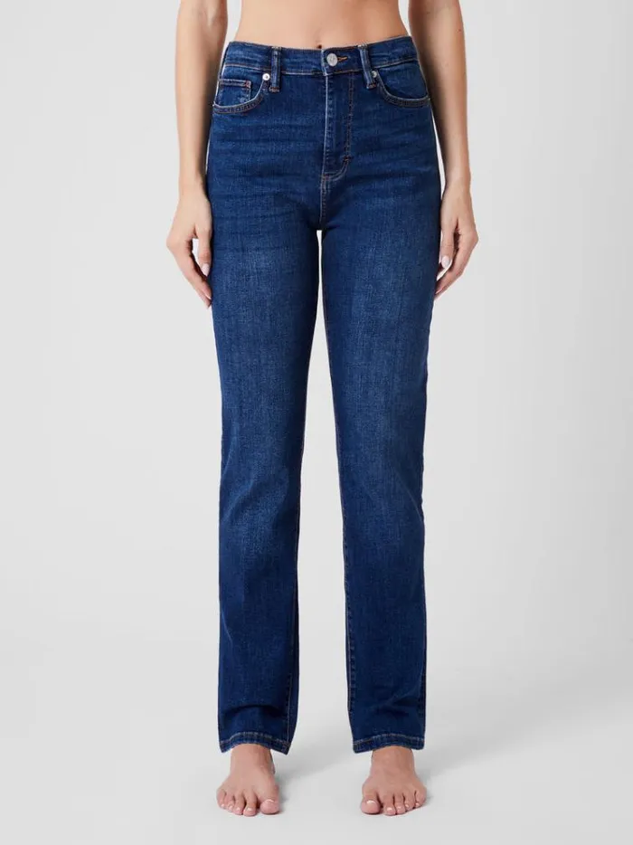 French Connection Trousers Stretch Denim Cigarette Fit Full Length Jeans 34 Inch Mid Wash 8211 Woman