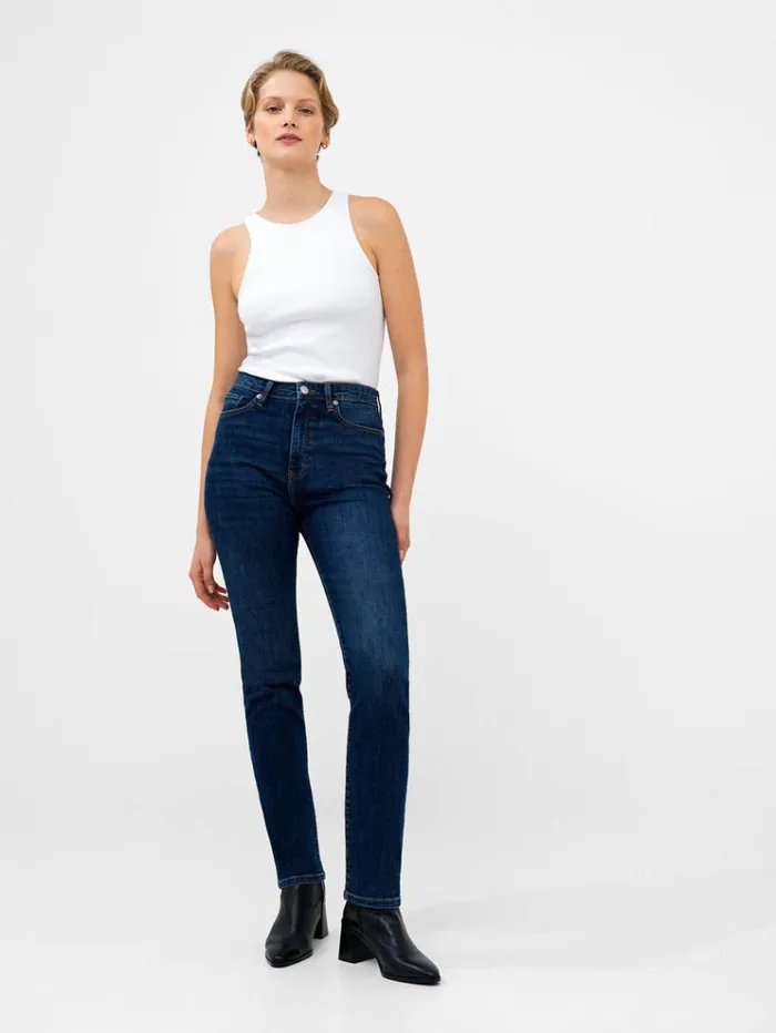 French Connection Trousers Stretch Denim Cigarette Fit Full Length Jeans 34 Inch Mid Wash 8211 Woman