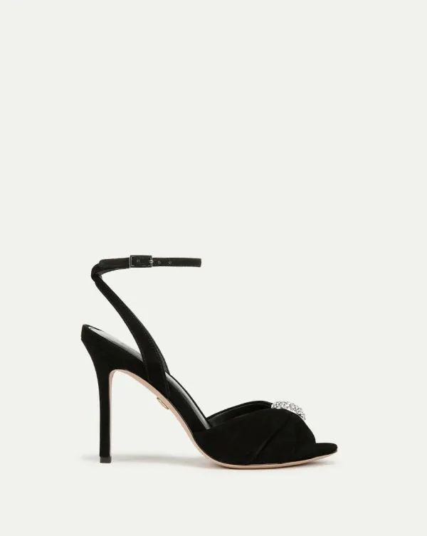 Genevieve PeepToe Sandal Black Women Veronica Beard Shoes