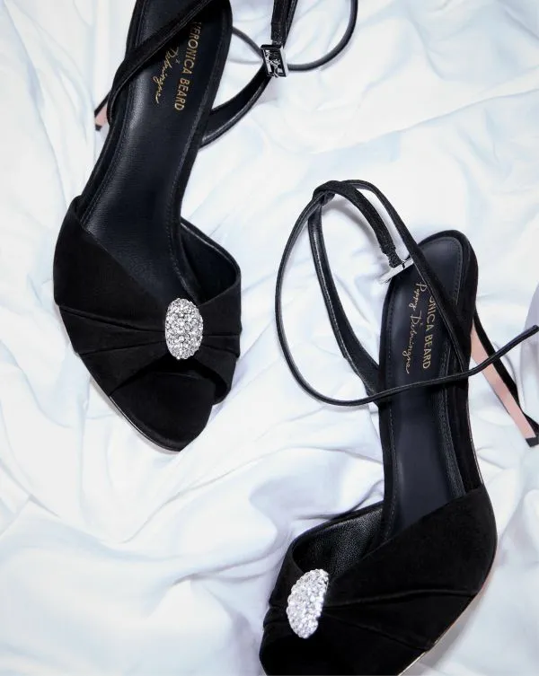 Genevieve PeepToe Sandal Black Women Veronica Beard Shoes Genevieve PeepToe Sandal Black Women Veronica Beard Shoes