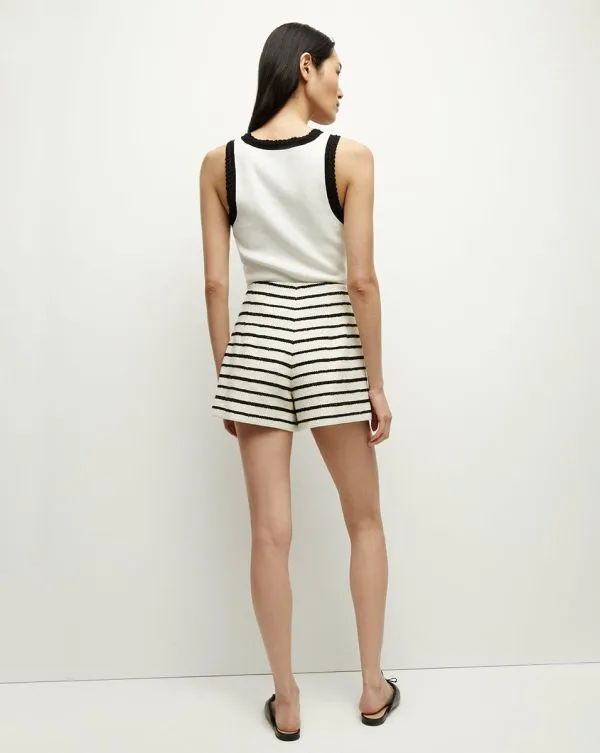Gershwin Striped Short Ivoryandblack Women Veronica Beard Skirts and Shorts