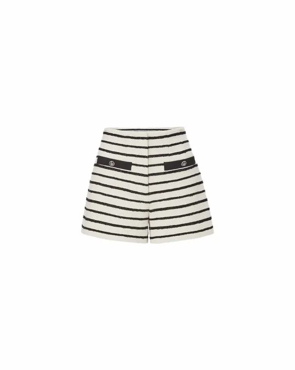 Gershwin Striped Short Ivoryandblack Women Veronica Beard Skirts and Shorts