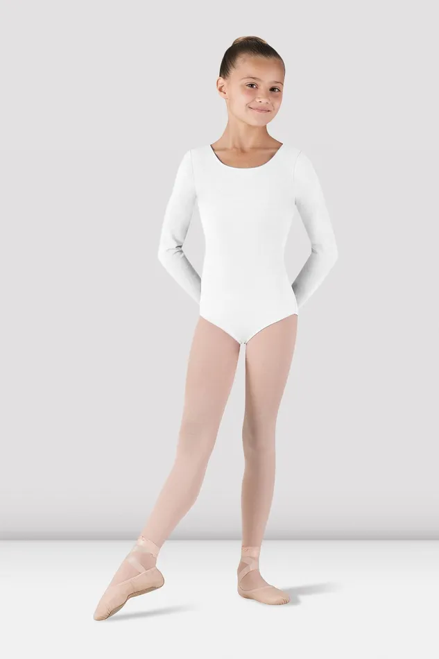 Girls Basic Long Sleeve Leotard White Leotards Bloch Children