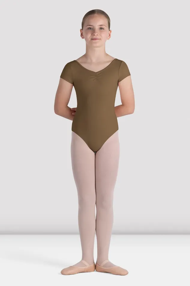 Girls Piper Cap Sleeve Leotard Almond Leotards Bloch Children