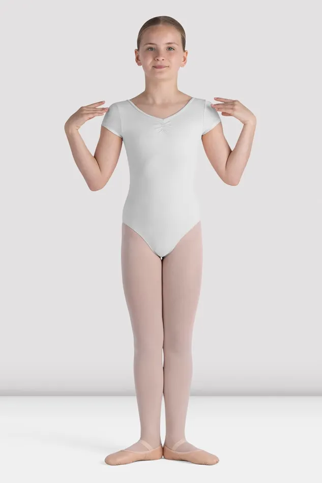 Girls Piper Cap Sleeve Leotard White Basics Bloch Children