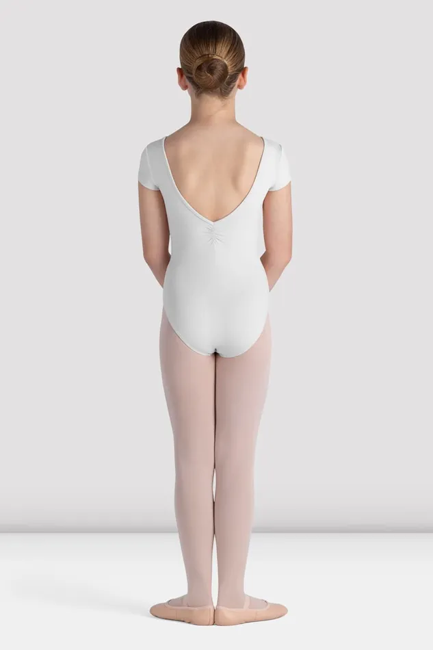 Girls Piper Cap Sleeve Leotard White Basics Bloch Children