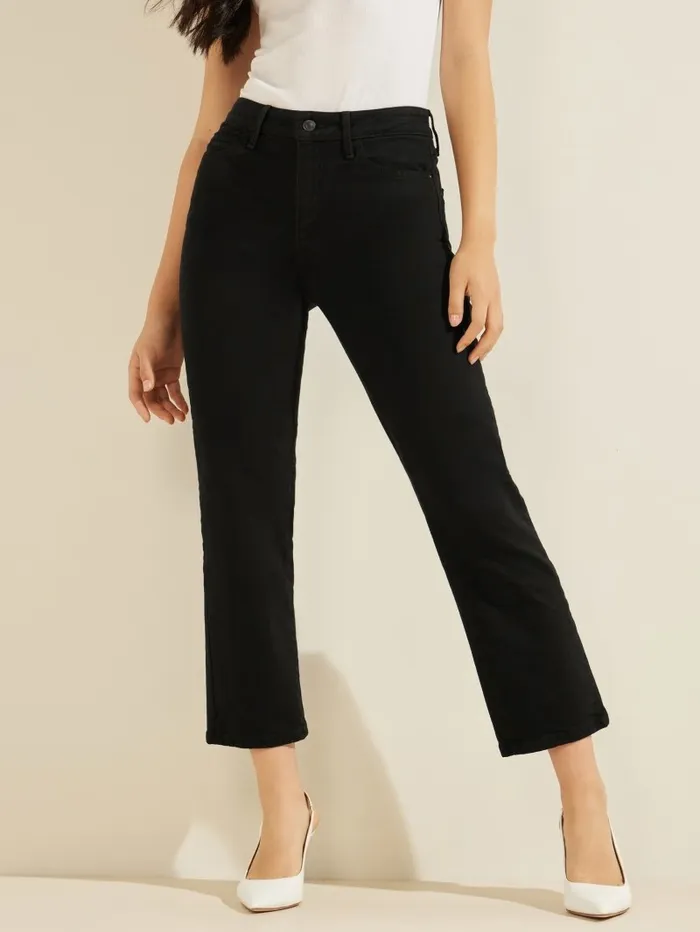 GUESS 1981 Black Straight Jeans Black Multi Women Jeans and Denim