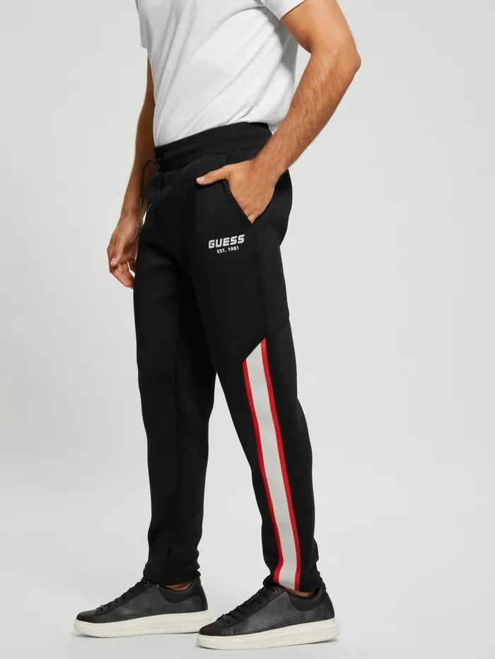 GUESS Activewear Men Ward Striped Pants Black
