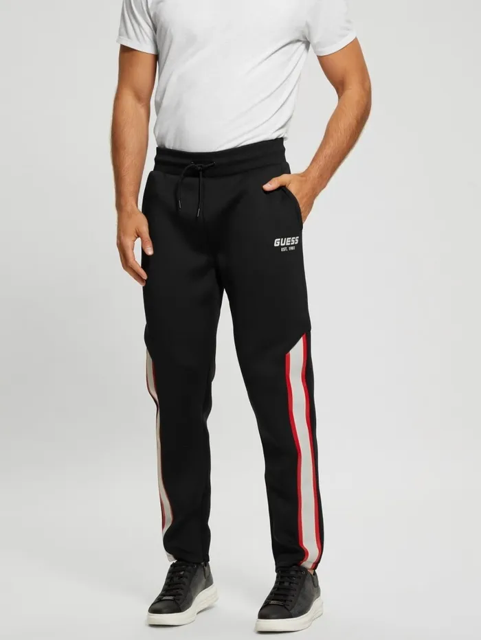 GUESS Activewear Men Ward Striped Pants Black