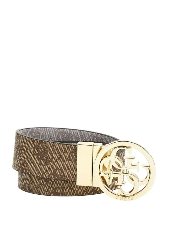 GUESS Belts Women Quattro G Belt and Card Holder Box Set Latte Logo GUESS Belts Women Quattro G Belt and Card Holder Box Set Latte Logo