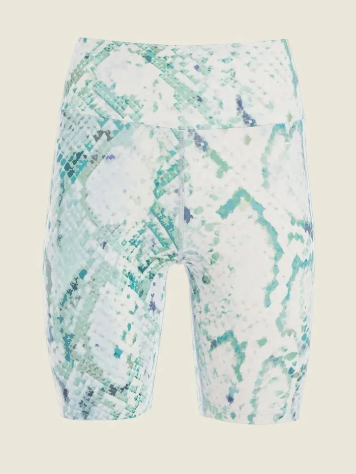 GUESS Bottoms Women Collyn Python Active Biker Shorts Modern Python Emerald Com