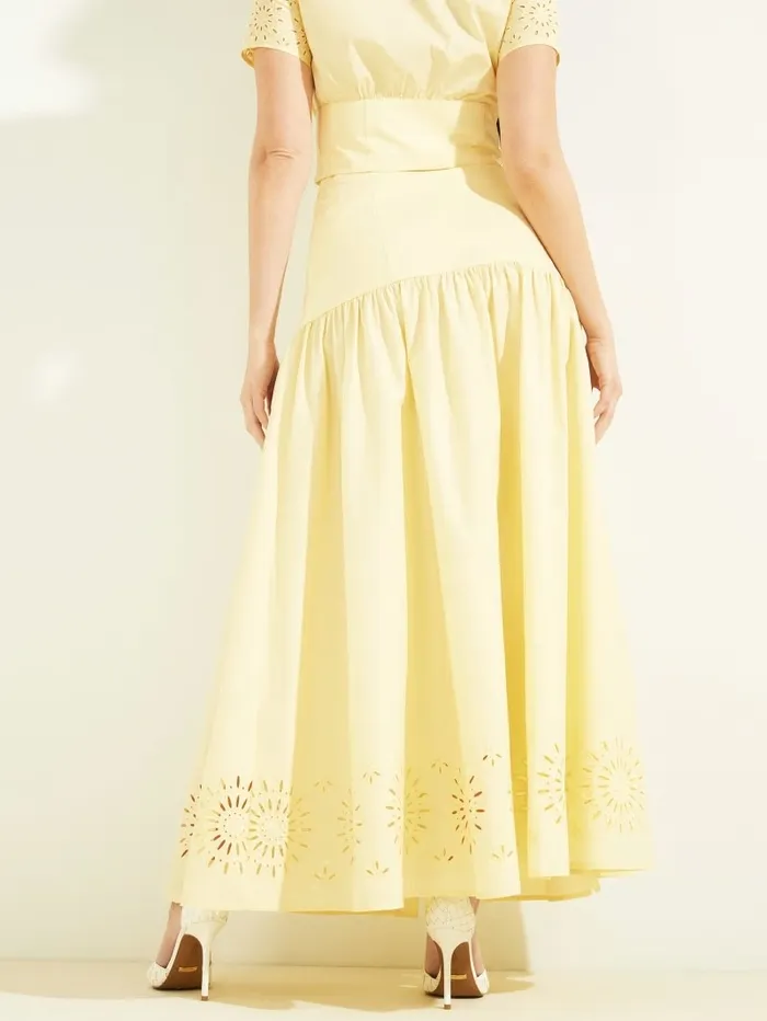 GUESS Bottoms Women Kaia Poplin Maxi Skirt Cornsilk