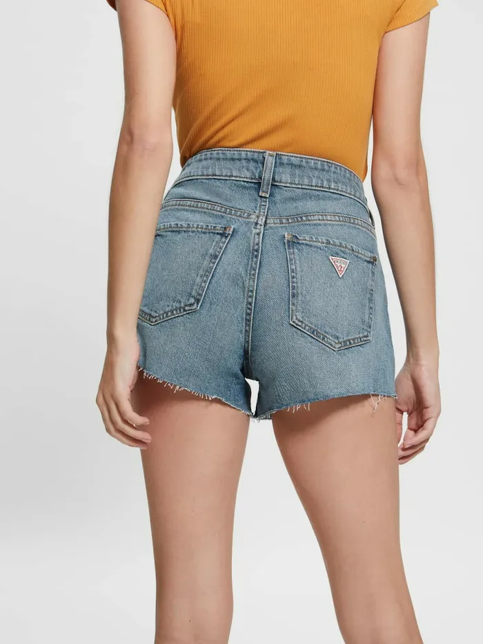 GUESS Bottoms Women Mom Shorts Blue Tortoise