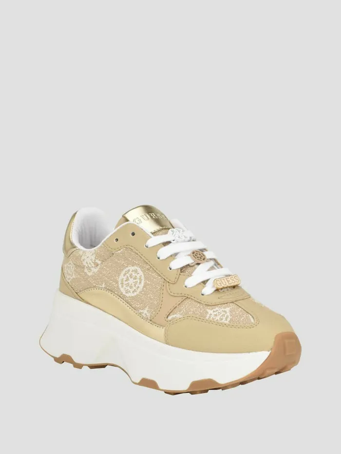 GUESS Calebb Peony Sneakers Medium Natural Logo Women Sneakers