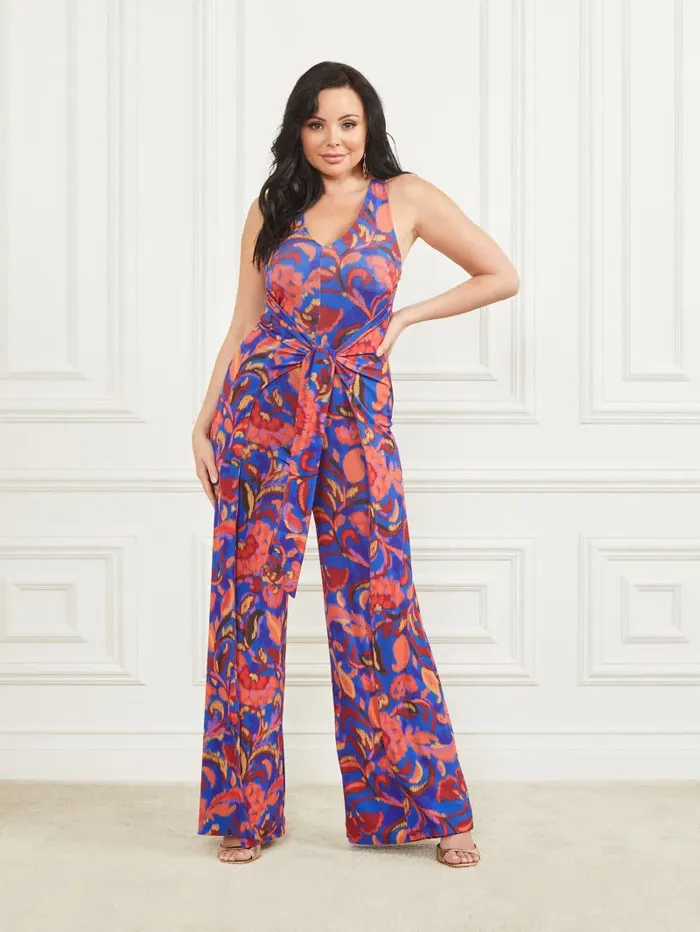 GUESS Calla Sleeveless Jumpsuit Betty Blue Print Women Dresses and Jumpsuits