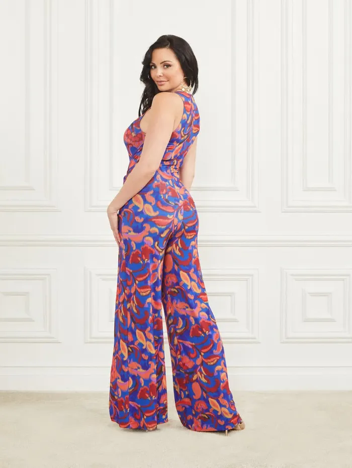 GUESS Calla Sleeveless Jumpsuit Betty Blue Print Women Dresses and Jumpsuits