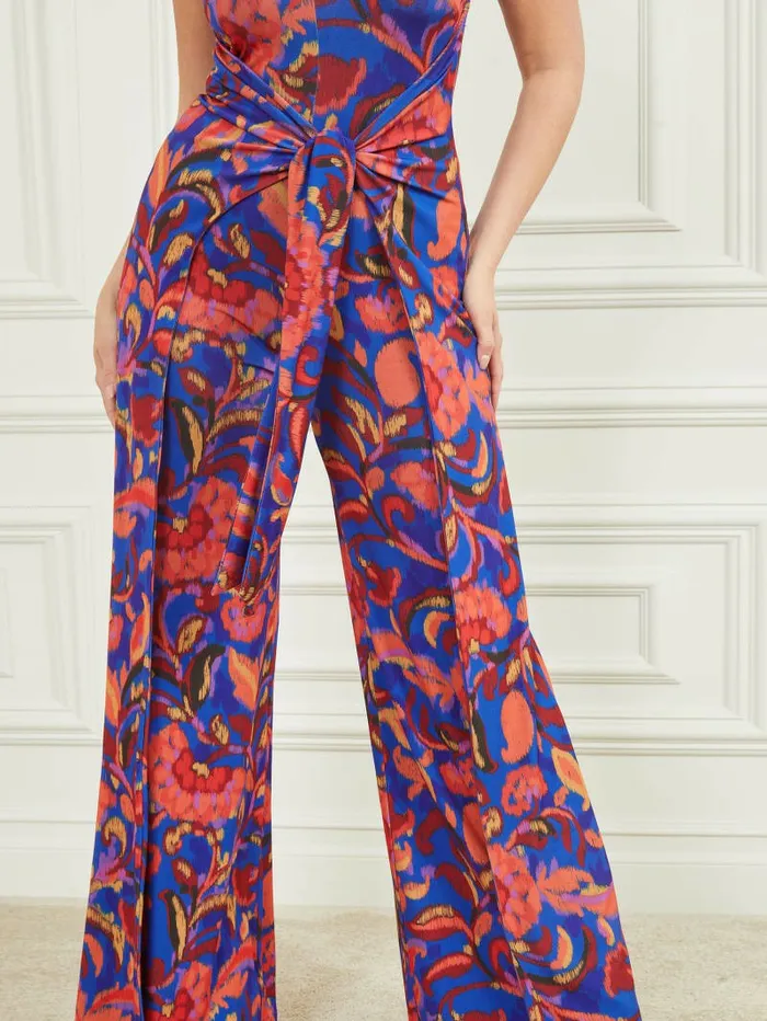 GUESS Calla Sleeveless Jumpsuit Betty Blue Print Women Dresses and Jumpsuits