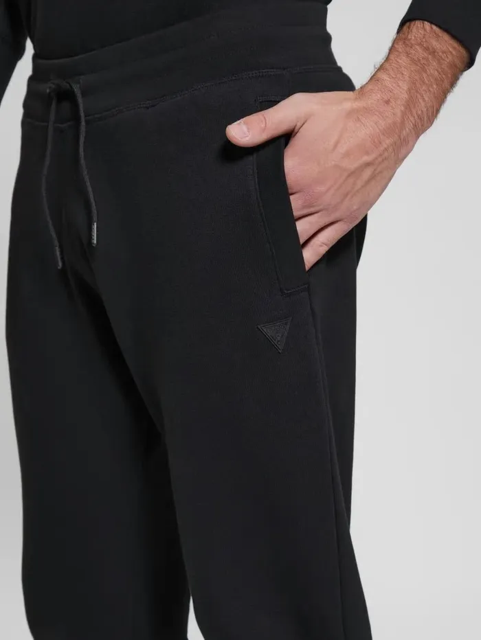 GUESS Eco Aldwin Logo Pants Black Men Activewear GUESS Eco Aldwin Logo Pants Black Men Activewear
