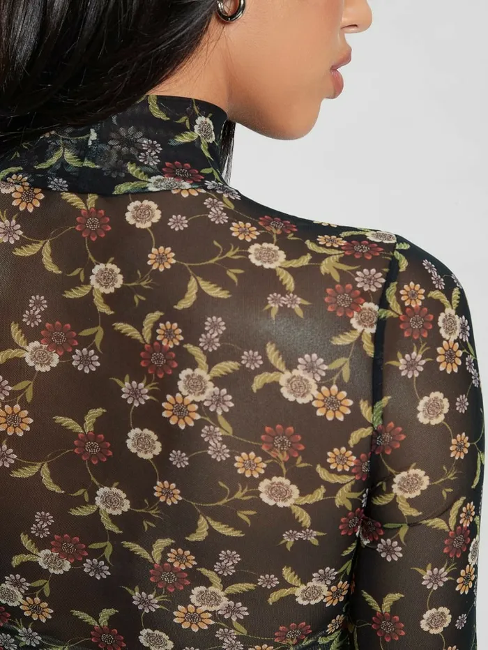 GUESS Eco Kamaria Printed Top Night Blooms Print Women Tops GUESS Eco Kamaria Printed Top Night Blooms Print Women Tops