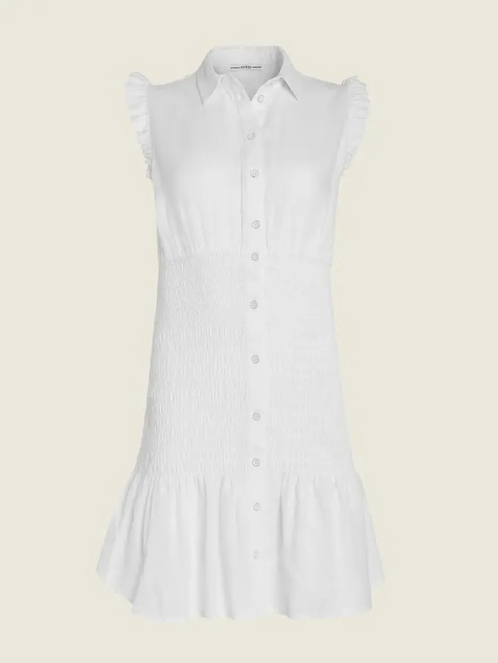 GUESS Eco Teodora Dress Pure White Women Dresses and Jumpsuits GUESS Eco Teodora Dress Pure White Women Dresses and Jumpsuits