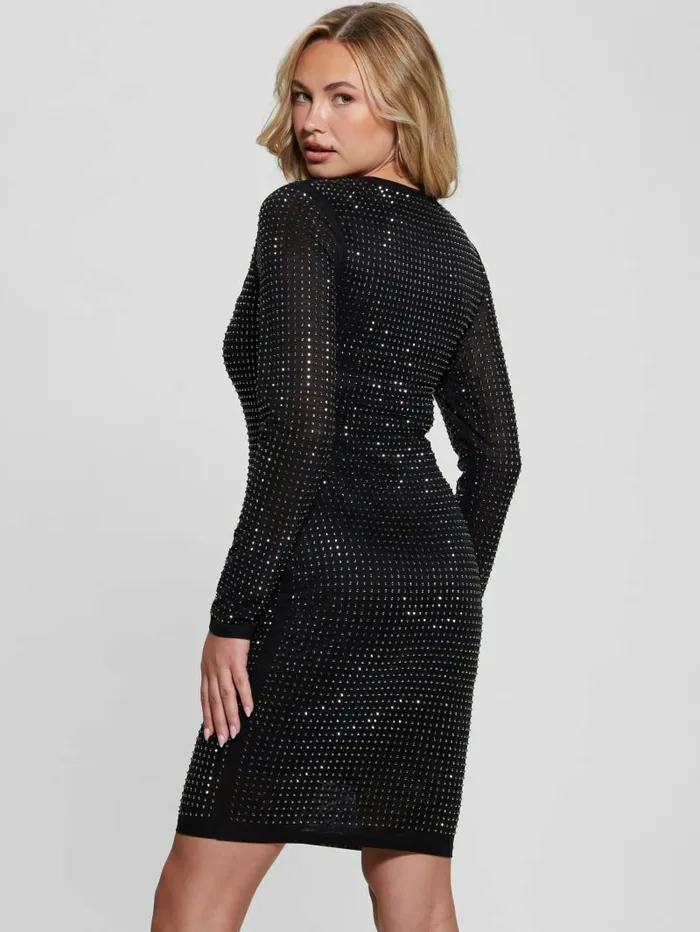 GUESS Emilie Rhinestone Dress Black Cave Multi Women Dresses and Jumpsuits GUESS Emilie Rhinestone Dress Black Cave Multi Women Dresses and Jumpsuits