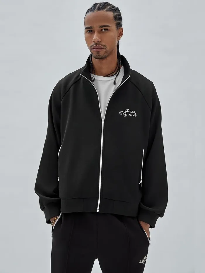 GUESS GUESS Originals Eco Tricot Track Jacket Black Men Jackets and Coats