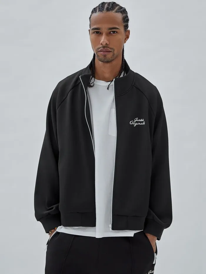 GUESS GUESS Originals Eco Tricot Track Jacket Black Men Jackets and Coats