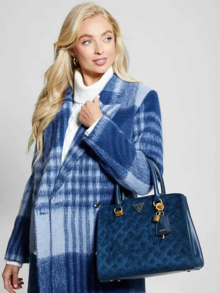 GUESS Handbags Women Ales Girlfriend Satchel Blue GUESS Handbags Women Ales Girlfriend Satchel Blue