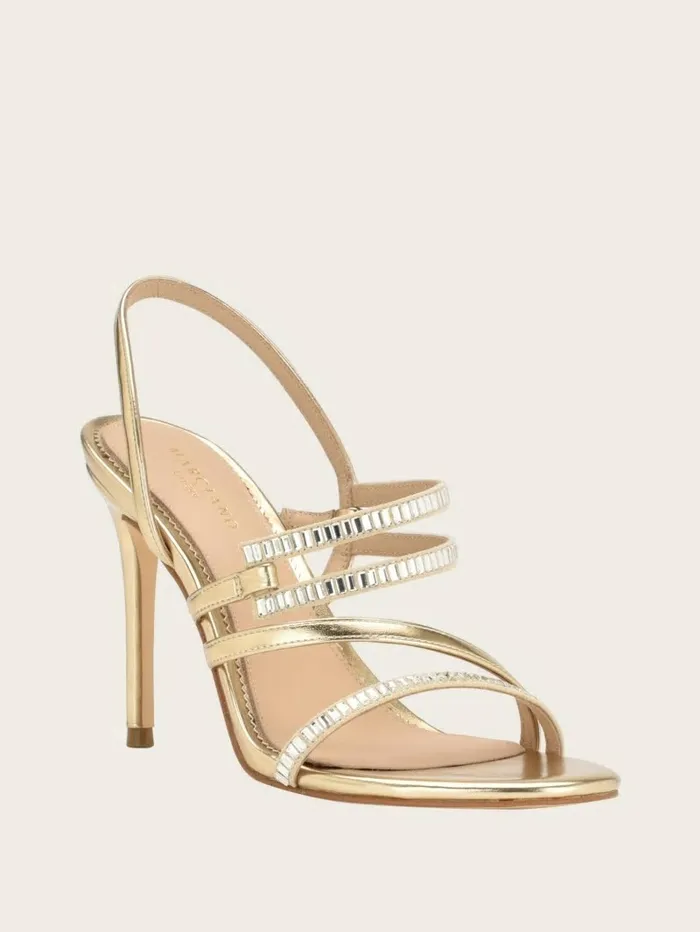 GUESS Heels Women Kaden Crystal Strappy Heel Gld1 Gold