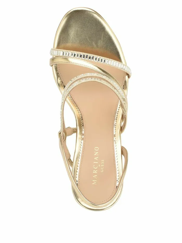 GUESS Heels Women Kaden Crystal Strappy Heel Gld1 Gold