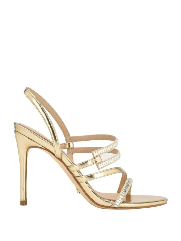GUESS Heels Women Kaden Crystal Strappy Heel Gld1 Gold
