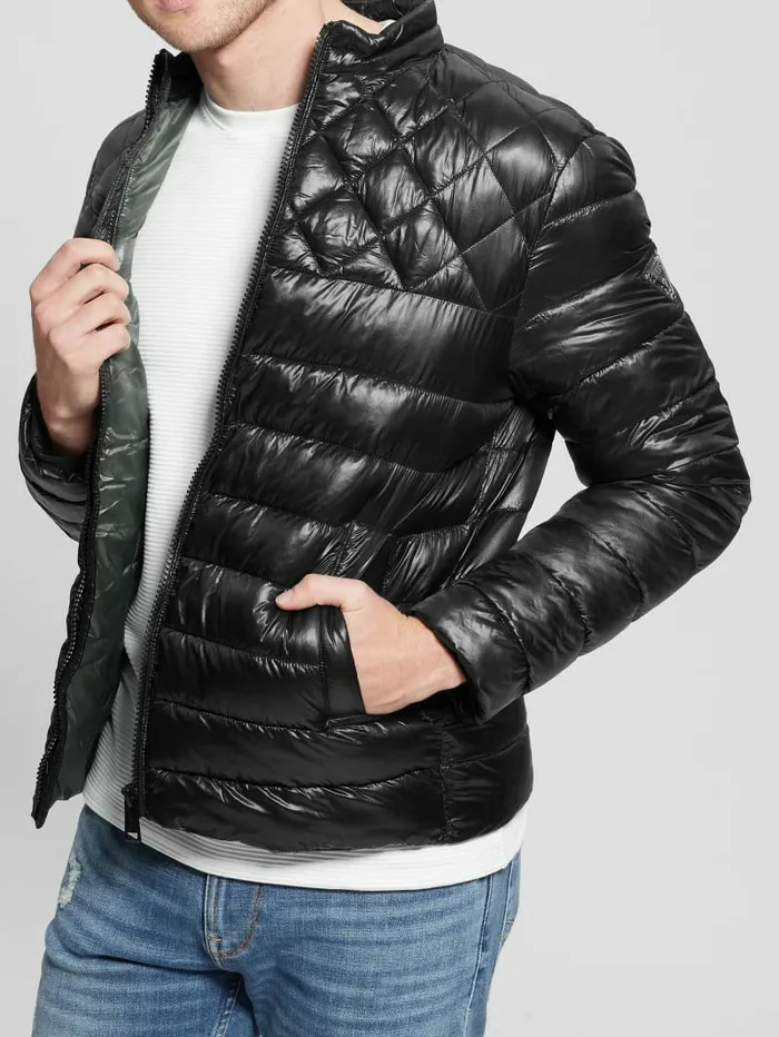 GUESS Jackets and Coats Men Lightweight Puffer Jacket Black