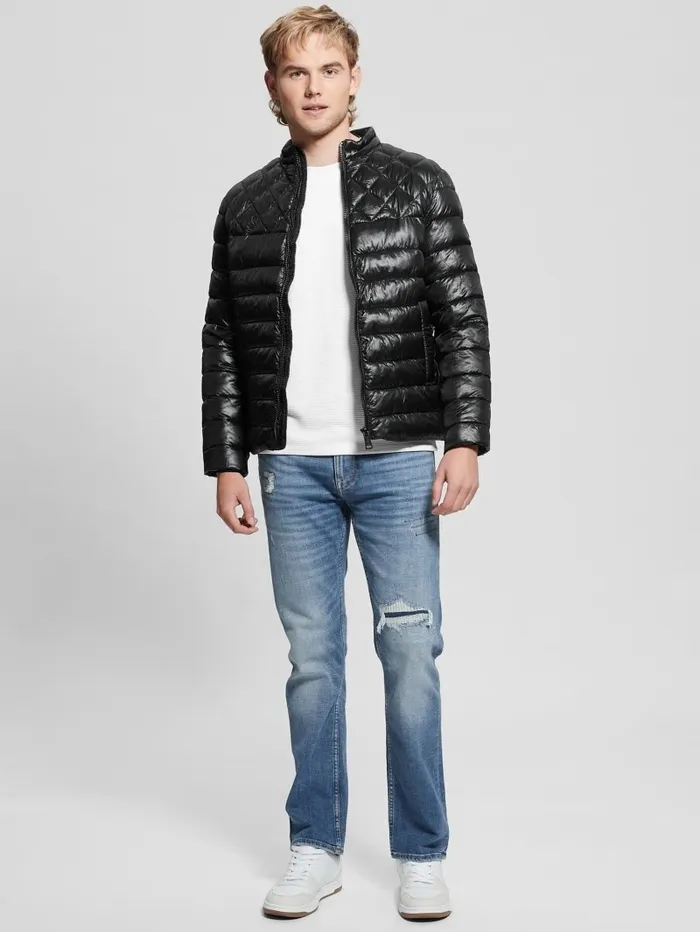 GUESS Jackets and Coats Men Lightweight Puffer Jacket Black GUESS Jackets and Coats Men Lightweight Puffer Jacket Black