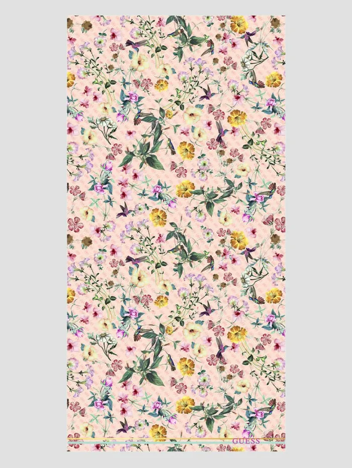 GUESS Jannessa Floral Scarf Rose Multi Women Hats and Scarves