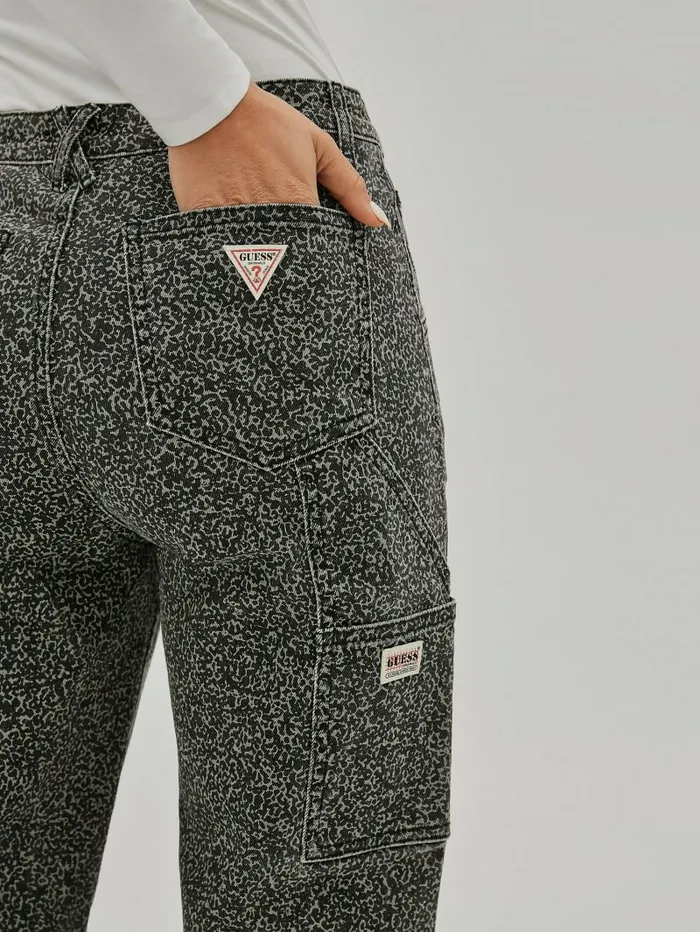 GUESS Jeans and Denim Women GUESS Originals Composition Print Carpenter Jeans Bamboo Stick GUESS Jeans and Denim Women GUESS Originals Composition Print Carpenter Jeans Bamboo Stick
