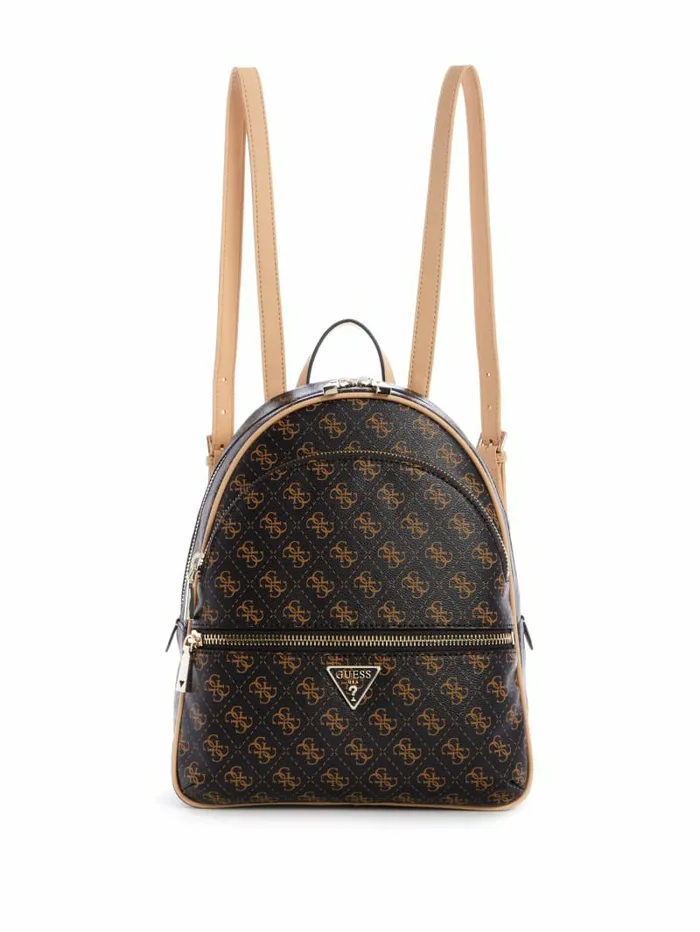 GUESS Manhattan Logo Large Backpack Brown WomenMen Luggage and Travel Bags