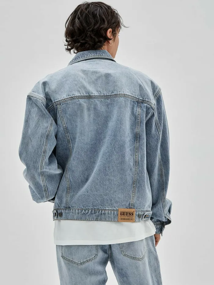 GUESS Originals Denim Kit Jacket Go Leo Lt Wash Jackets and Coats GUESS Men