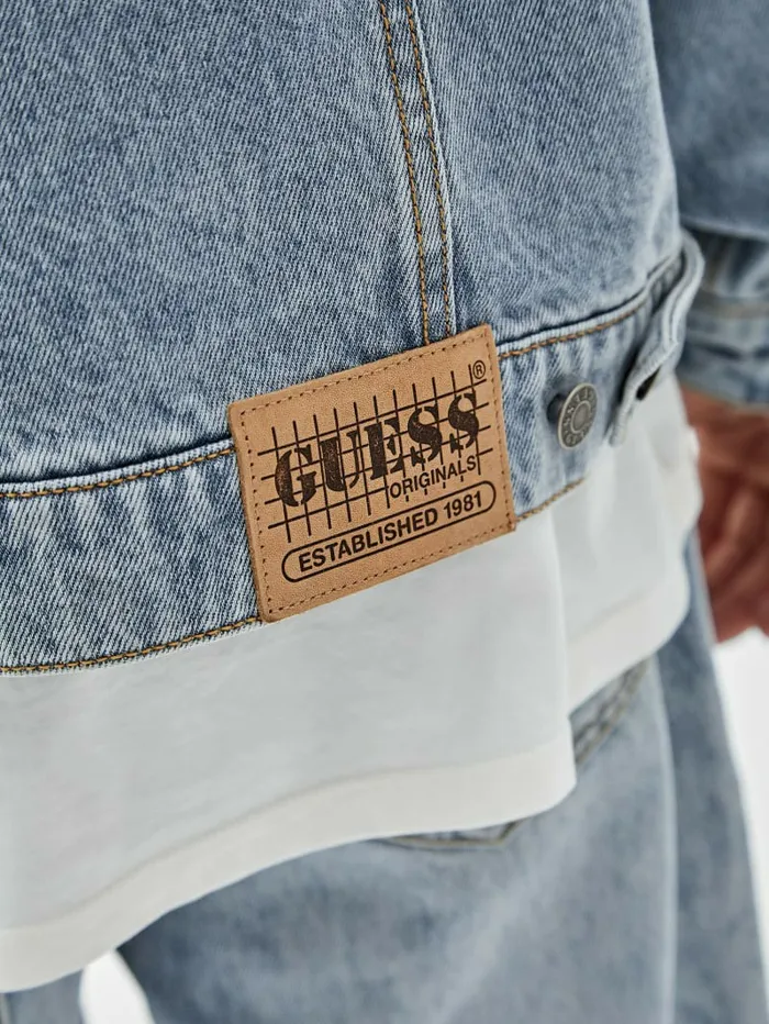 GUESS Originals Denim Kit Jacket Go Leo Lt Wash Jackets and Coats GUESS Men