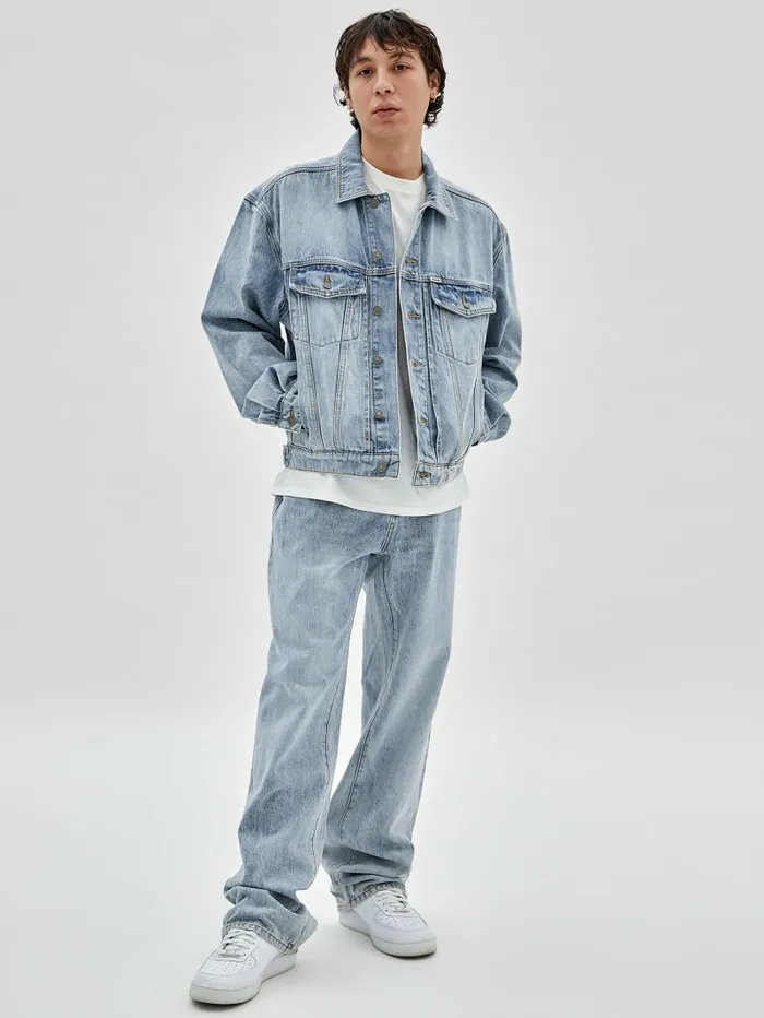 GUESS Originals Denim Kit Jacket Go Leo Lt Wash Jackets and Coats GUESS Men