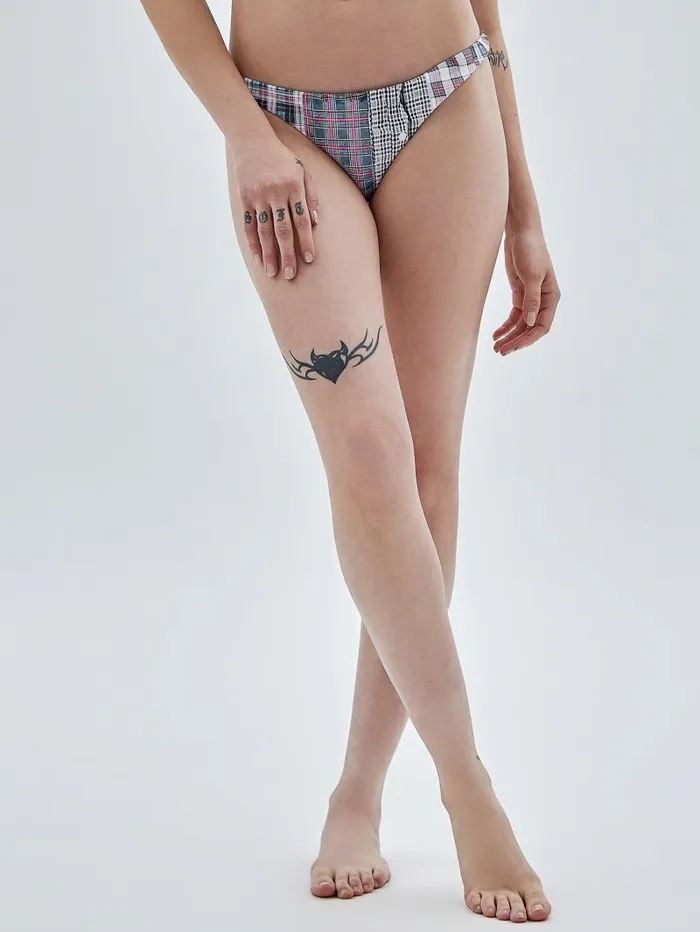GUESS Originals Plaid Bikini Bottoms Sandy Shore Multi Swimwear GUESS Women