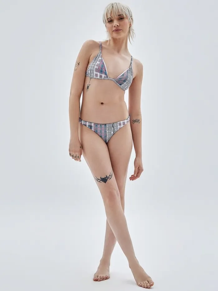 GUESS Originals Plaid Bikini Bottoms Sandy Shore Multi Swimwear GUESS Women