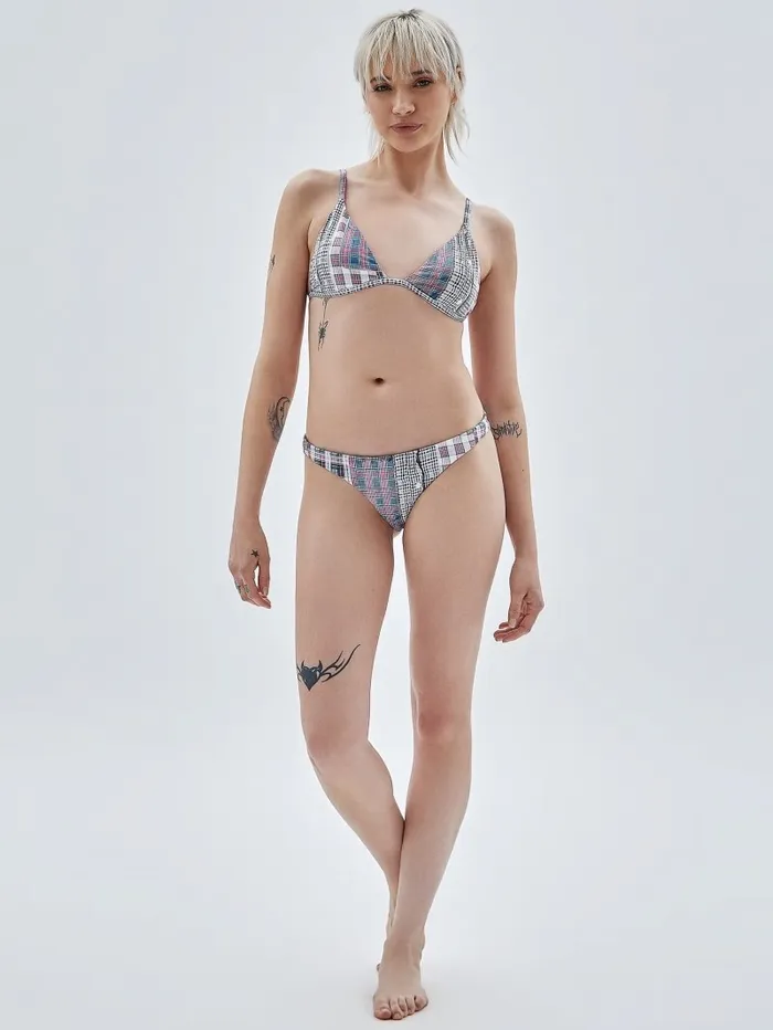 GUESS Originals Plaid Bikini Bottoms Sandy Shore Multi Swimwear GUESS Women
