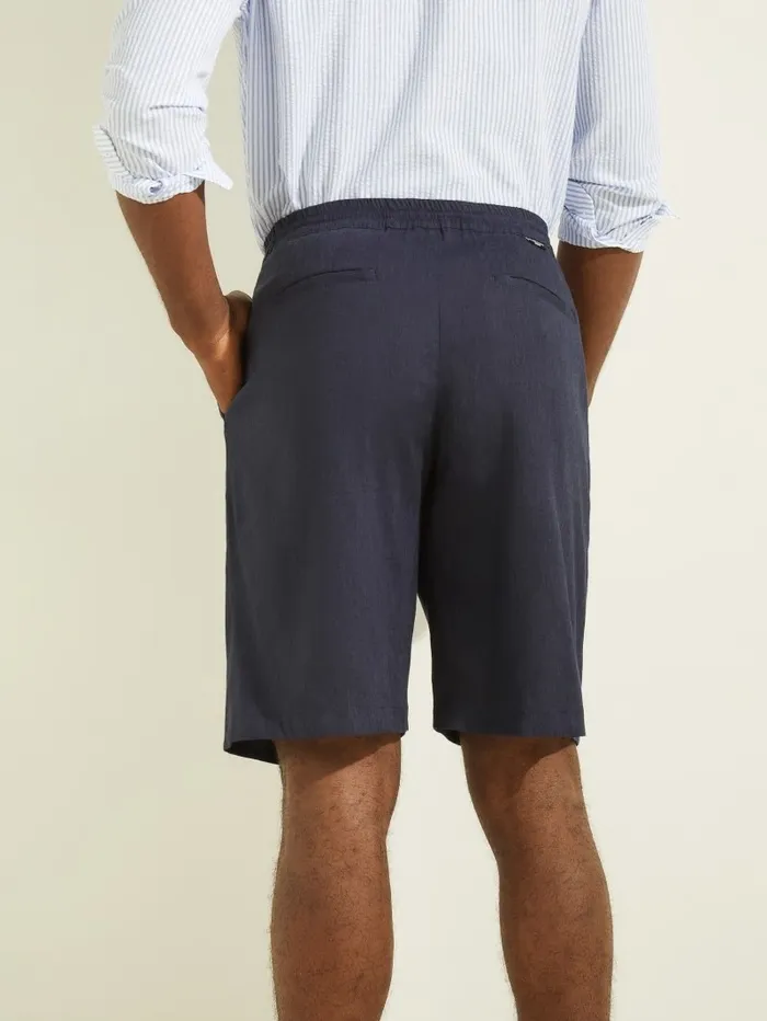 GUESS Pants and Shorts Men Bermuda Short Silk Blue